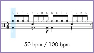 16th Note Grooves - Syncopated Kick Drum Patterns: Practice-Along 🥁🎵