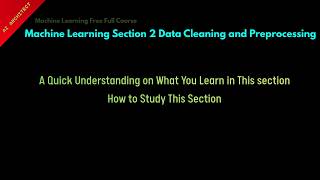 Machine Learning Section 2 Data Cleaning and Preprocessing || Lesson 15 || Machine Learning||
