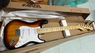 กีต้าร์ไฟฟ้า ราคาถูก ตัวละ1,XXX เสียงดีใช้ได้เลย Karzel guitar GE-02  SSS