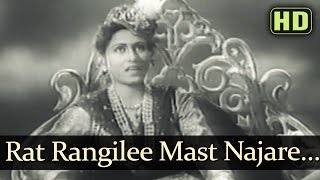 Raat Rangilee Mast Nazare - Dulari Songs - Suresh - Madhubala - Mohd Rafi