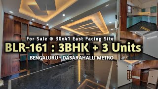 BLR161 | 3BHK + 3 Rental Unit New Building For Sale 30x41 East Face | Dasarahalli