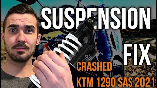 Fixing broken suspension on cheapest crashed KTM 1290 SAS 2021