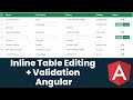 Inline Table Editing with Validation In Angular | Angular Tutorial