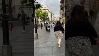 Street scene of Knez Mihailova in Belgrade, Serbia.