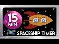 15 min Space ship, rocket pilot countdown timer in space