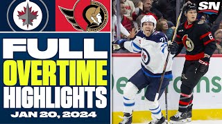Winnipeg Jets at Ottawa Senators | FULL Overtime Highlights - January 20, 2024