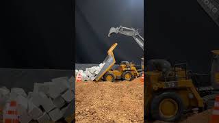 Mini RC Truck Unloading Concrete Blocks  #constructionlife #construction #constructionfun #excavator