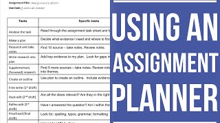 Using an Assignment Planner