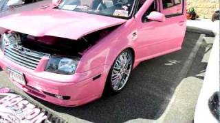 Custom Pink VW Jetta Coach interior