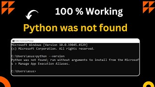 Python was not Found | Error Resolved | Python Install Error | Command Prompt