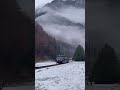 train in Switzerland mountain snow fall #shortvideo#shorts#youtubeshorts#