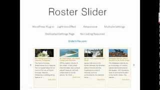Roster Slider WordPress Plugin - Overview and Usage Guide