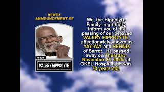 VALERY HIPPOLYTE ~ Short Obituary