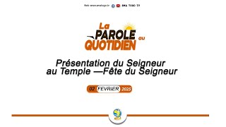 Evangile du Dimanche 02/02/2025 :Présentation du Seigneur au Temple