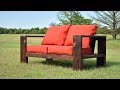 DIY Modern Outdoor Sofa -  Shou Sugi Ban | Limited Tools | Free Plans