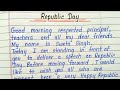 26 January speech(republic day speech) in english