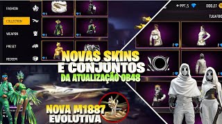 VAZOU TUDO DA PRÓXIMA ATUALIZAÇÃO DO FREE FIRE OB48! NOVA M1887 EVO 2.0, SKINS, CONJUNTOS E MAIS!!