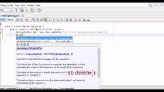 Java Tutorials - Create program for Deleting String
