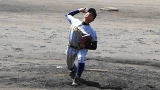 山城真平 投手(糸満1年)　第67回沖縄県高等学校野球秋季大会準々決勝vs沖縄尚学　H29.10.1　北谷球場