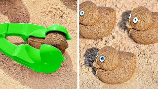 AWW😍Cute Ducks Made Of Sand🐤 *Beach Gadgets and Hacks* #shorts