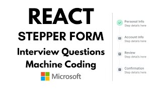 React Stepper | Multistep Form | React Interview Questions | Machine Coding Round