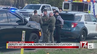 Wake County deputy hit by car, one detained: Sheriff