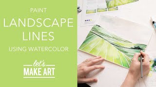 Let's Paint Landscape Lines 🖼| Easy Landscape Watercolor Lesson by Sarah Cray of Let's Make Art