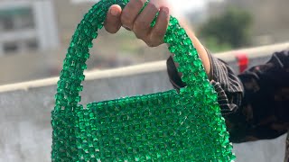 Beaded bag handle tutorial for beginners 👛#trending #handmade #beads