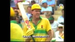 Aussie bowler Craig McDermott in a batting blitz vs NZ in 1987/88 after being elevated up the order