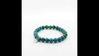 Bracelet Perles Chrysocolle 8 mm.