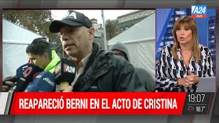 🚨REAPARECIÓ Sergio Berni en el acto de Cristina Fernández