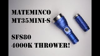 MateMinco MT35Mini S 18650 Pocket Thrower 4000K Vs Convoy M21E and Thunite Thrower Headlamp