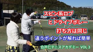 【女子テニス】スピン系ロブとドライブボレーの打ち方は同じ