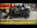 Pasang skotlet putih transparan NMAX blue matte WRAPPING MOTOR FULL BODY