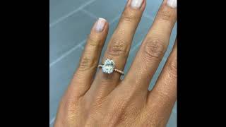 2.7 ct Radiant Cut Moissanite Compass Prong Engagement Ring