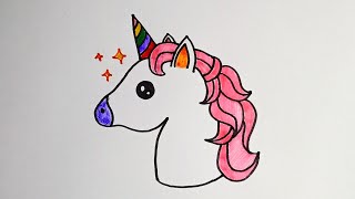 Unicorn drawing - how to draw kawaii unicorn #3