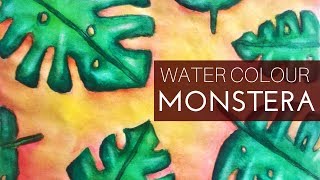 Monstera Leaves Painting | Time Lapse Video | I Followed Makoccino's Tutorial