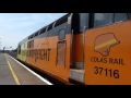 colas class 37057 u0026 116 pass eastleigh working 1q54. 6 7 17