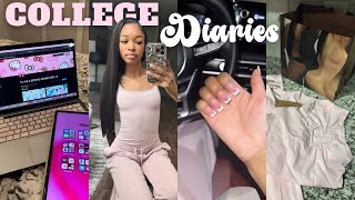 COLLEGE DIARIES ! very CHILL solo days w/me 💐: new nails, grwm, errands, classes, more