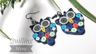 DIY Quilling Owl Earrings for Halloween - MYOW 002