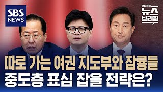 [여담야담] 따로 가는 여권 지도부와 잠룡들…중도층 표심 잡을 전략은? / SBS / 편상욱의 뉴스브리핑