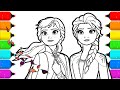 Frozen 2 Elsa and Anna Drawing and Coloring