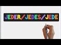 Jeder/jede/jedes#jeder#jedes#jede#each in german