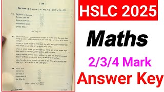 Long Question Answer Key Maths HSLC Exam 2025 | Assam HSLC 2025 Mathematics Question Paper Solved