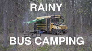 Bus Camping In The Rain