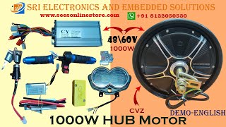 48/60v 1000w Hub motor CVZ |Petrol to Electric Bike kit|Hybrid Activa |Full Demo| English Version|