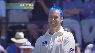 Colin Miller puts Courtney Walsh off with his blue hair