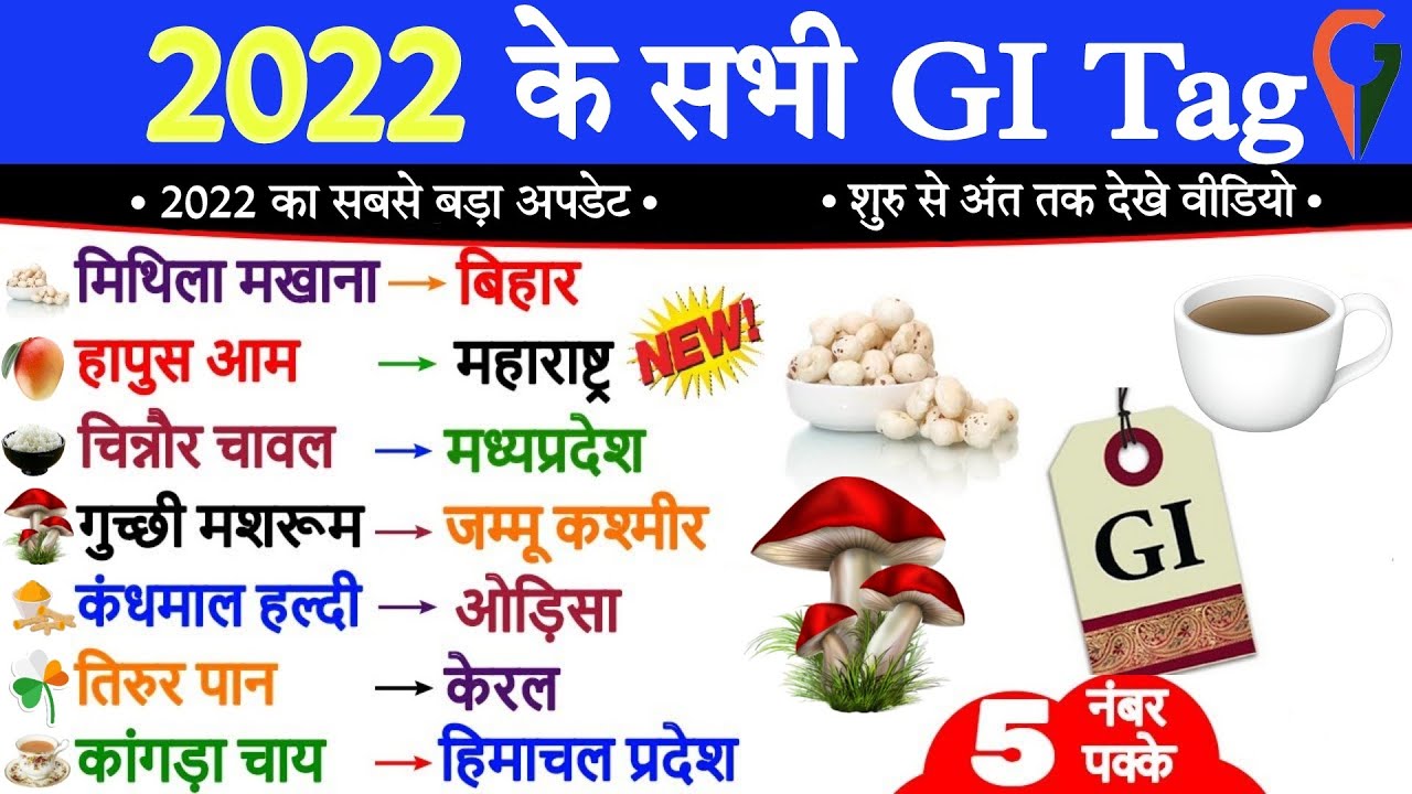 GI Tags Of India 2022 Geographical Indication Tags || GI Tag | GI Tag ...