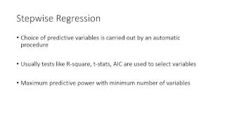 28 - Stepwise Regression