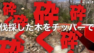 【砕きます】カルイ ドラコン チッパー/KDC-1303B（切削機）で伐採した木材を延々と砕いてみた（50分作業用）#キャンプ #アウトドア #キャンプ場 #作業用 #チッパー